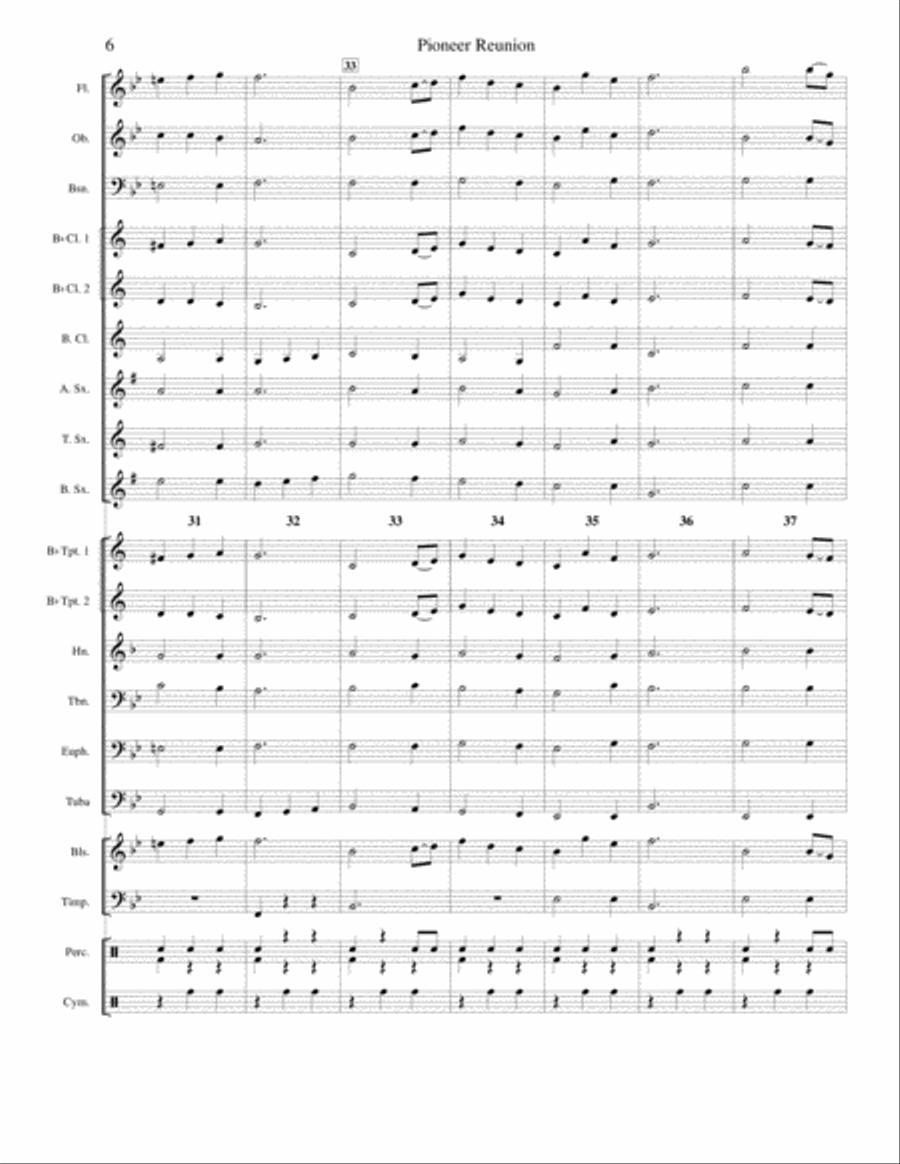 Pioneer Reunion Concert Band scores gallery preview page 6