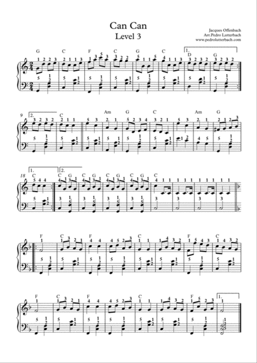 Can Can Easy Piano scores gallery preview page 1