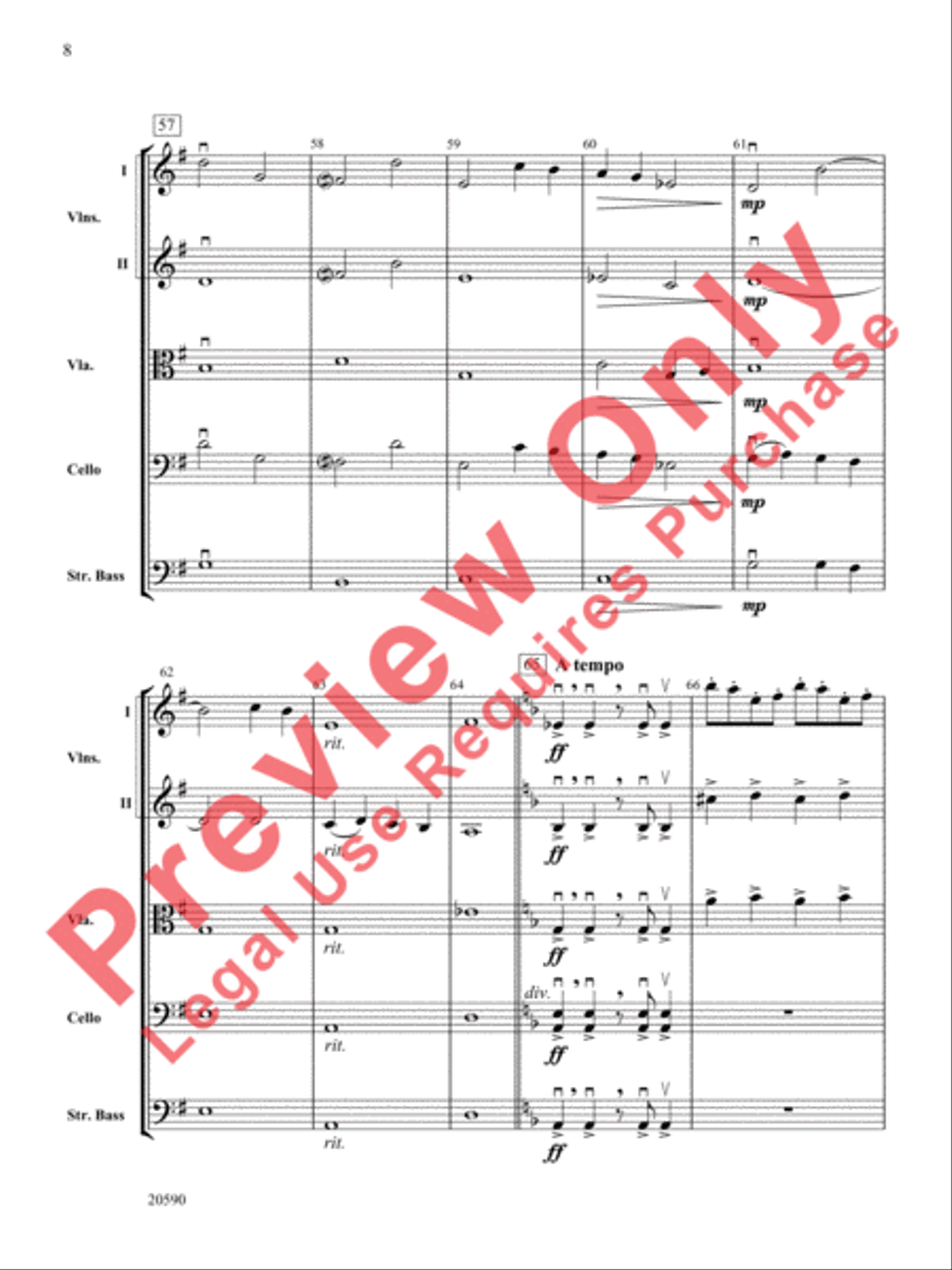 Curse of the Rosin Eating Zombies from Outer Space String Orchestra scores gallery preview page 9