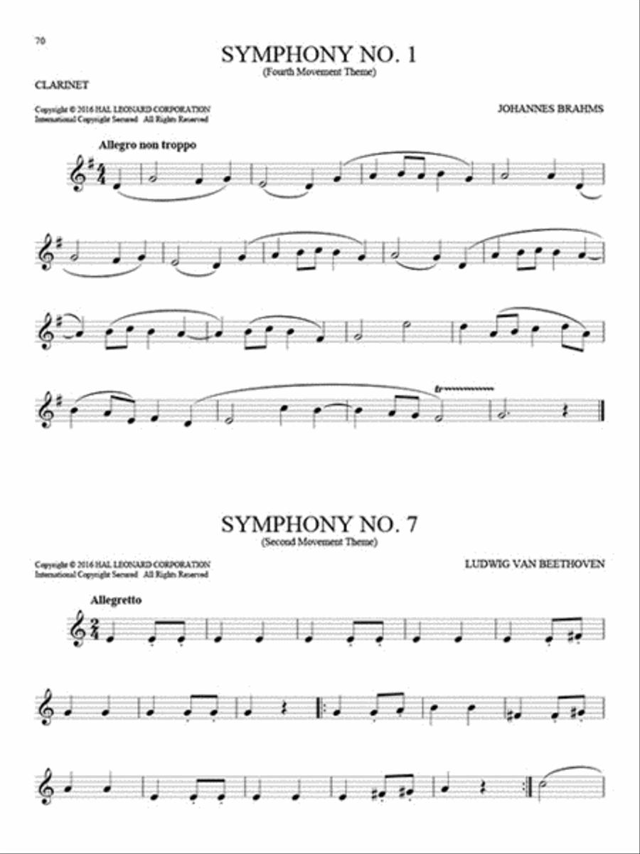101 Classical Themes for Clarinet Clarinet Solo scores gallery preview page 5