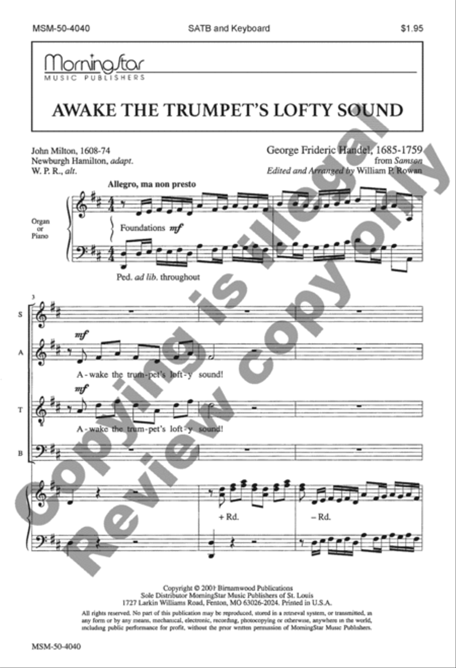 Awake the Trumpet's Lofty Sound