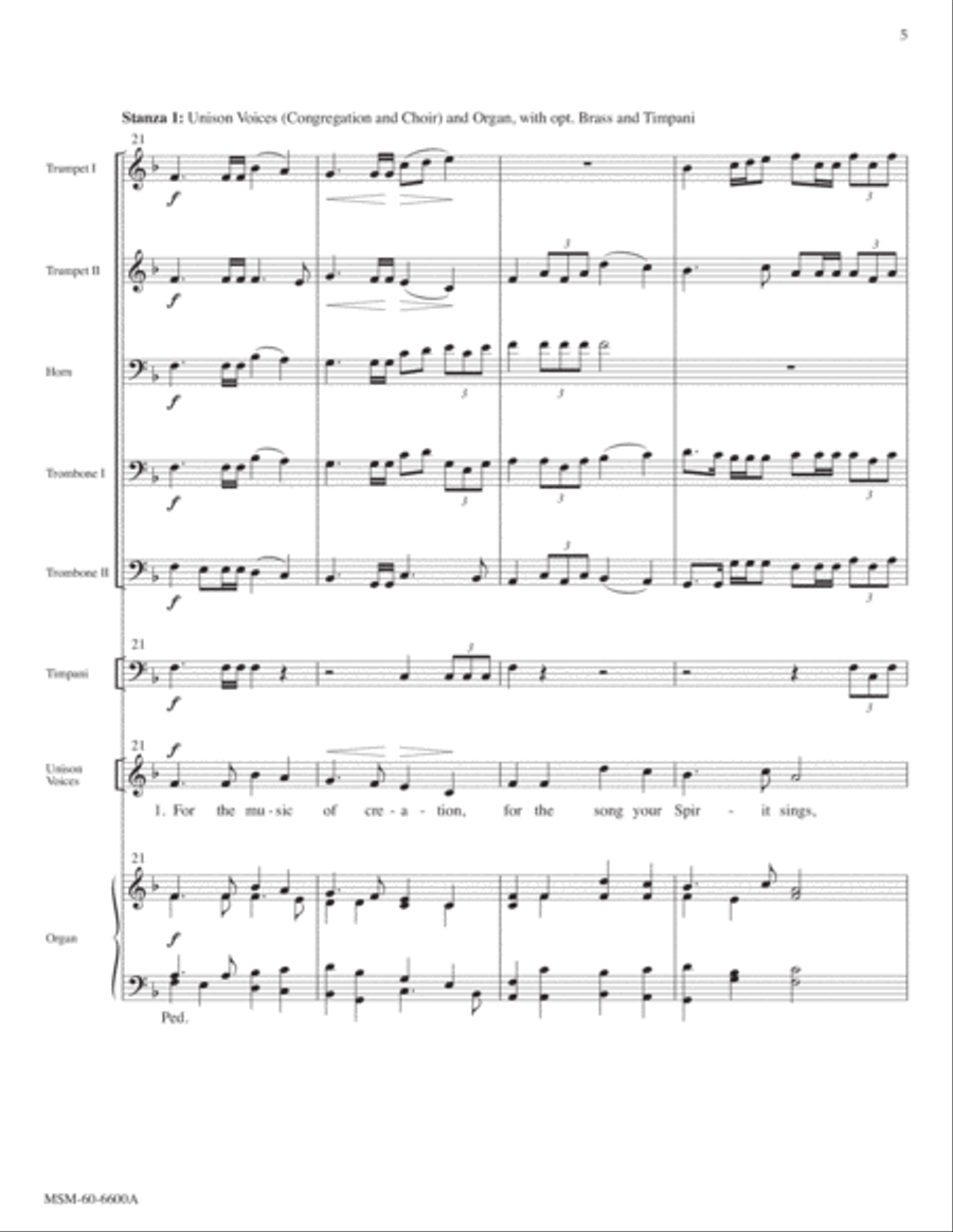 For the Music of Creation (Full Score)