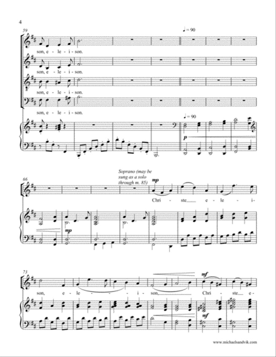 Kyrie Eleison 4-Part scores gallery preview page 4