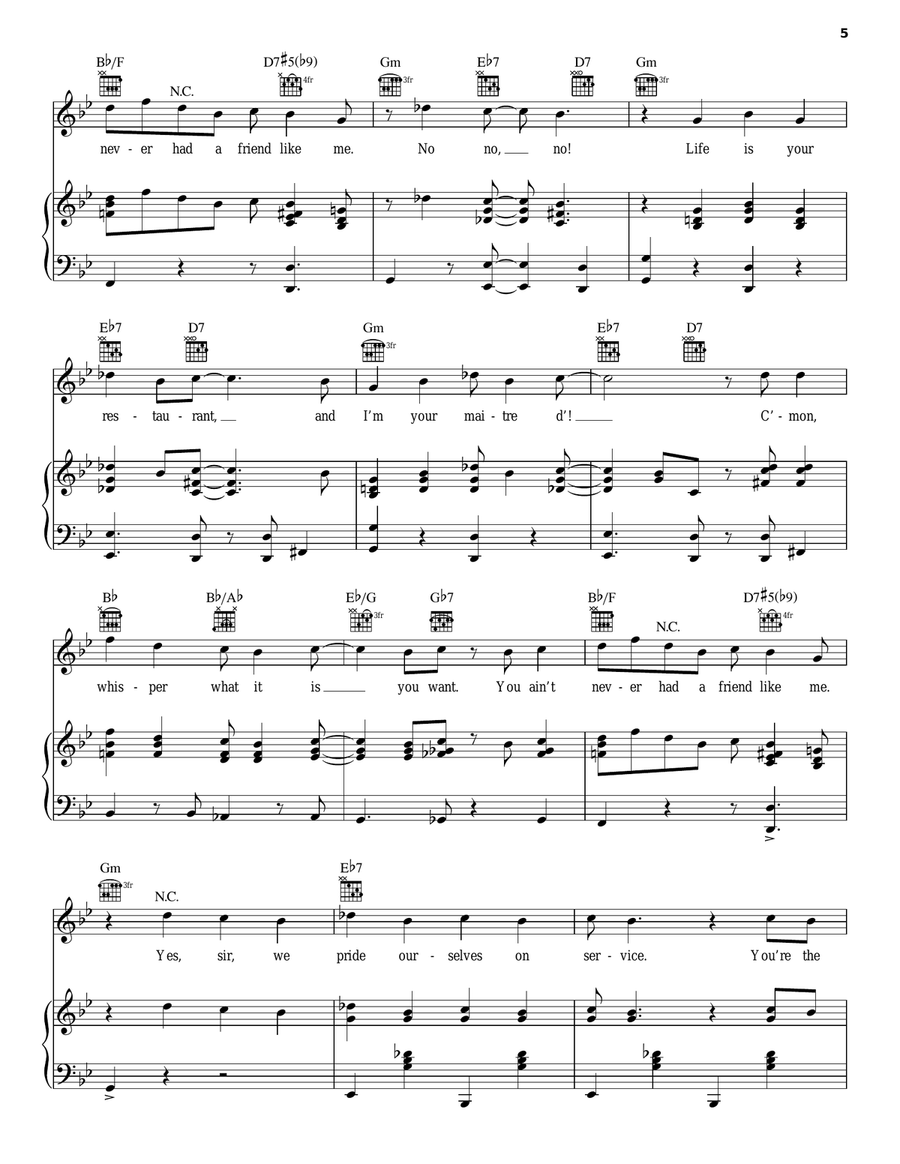 Friend Like Me (Stageplay Version) (from Aladdin: The Broadway Musical) Guitar scores gallery preview page 5