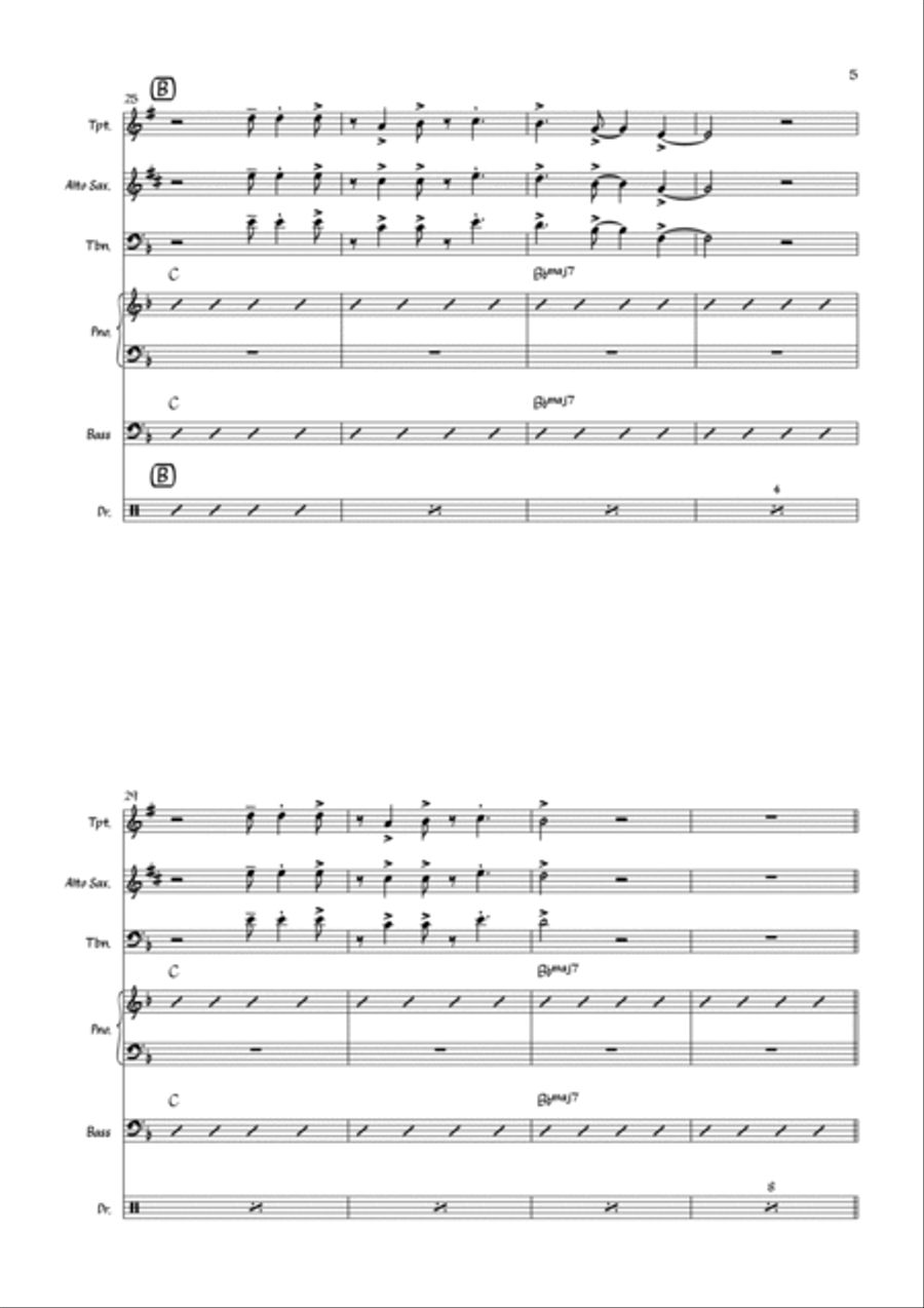 Under The Milky Way Jazz Ensemble scores gallery preview page 5