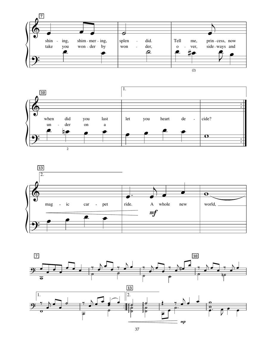 A Whole New World (from Aladdin) A Whole New World (from Aladdin) Piano scores gallery preview page 2