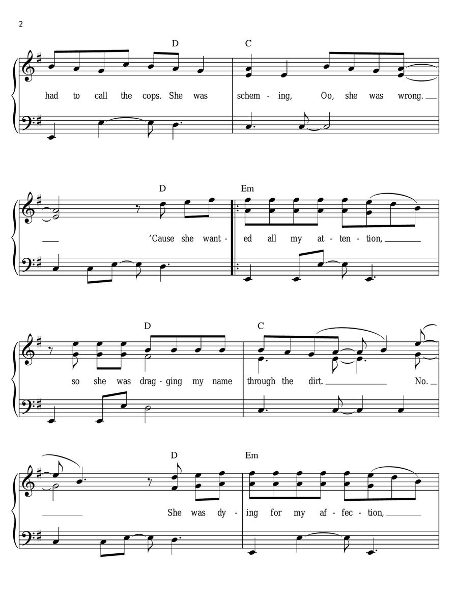 Maria Maria Easy Piano scores gallery preview page 2