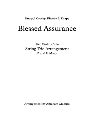 Blessed Assurance Two Violins and Cello Trio-Three Tonalities Included