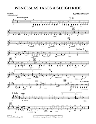 Book cover for Wenceslas Takes a Sleigh Ride - Violin 3 (Viola Treble Clef)