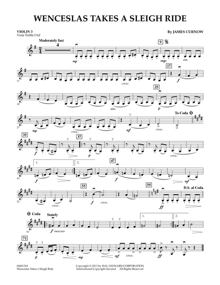 Wenceslas Takes a Sleigh Ride - Violin 3 (Viola Treble Clef)