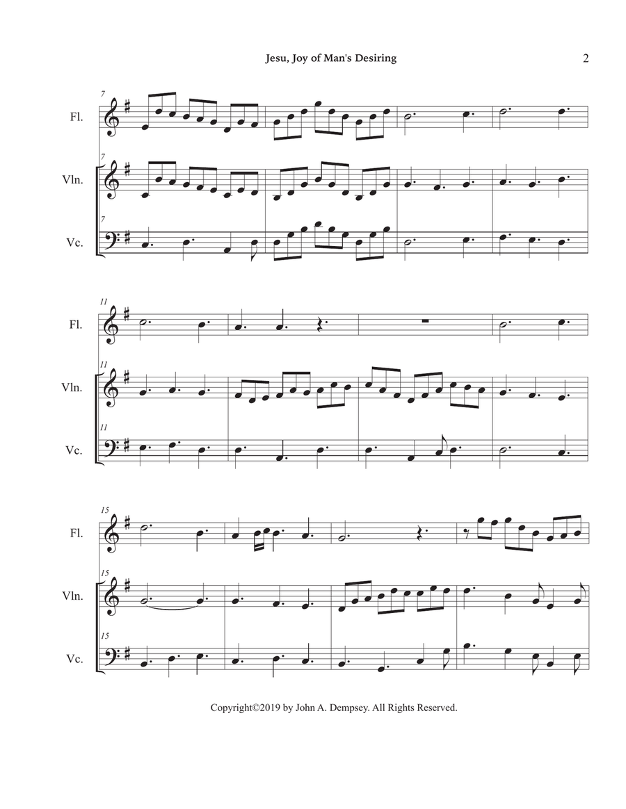 Jesu, Joy of Man's Desiring (Trio for Flute, Violin and Cello) Small Ensemble scores gallery preview page 6