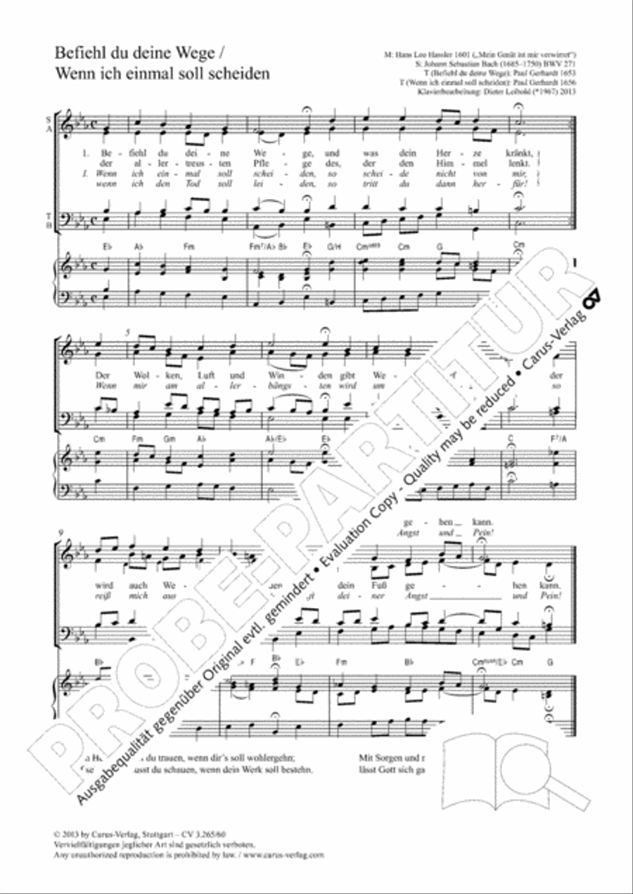 Commit thou all that grieves thee (Befiehl du deine Wege) 4-Part scores gallery preview page 2