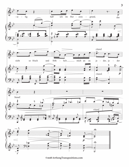 SCHUMANN: Intermezzo, Op. 39 no. 2 (in 3 high keys: B-flat, A, A-flat major)
