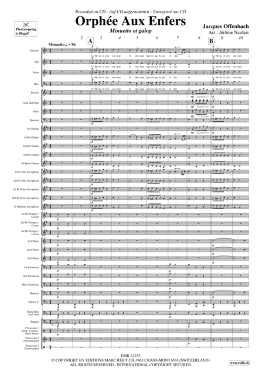 Orphee Aux Enfers 4-Part scores gallery preview page 3