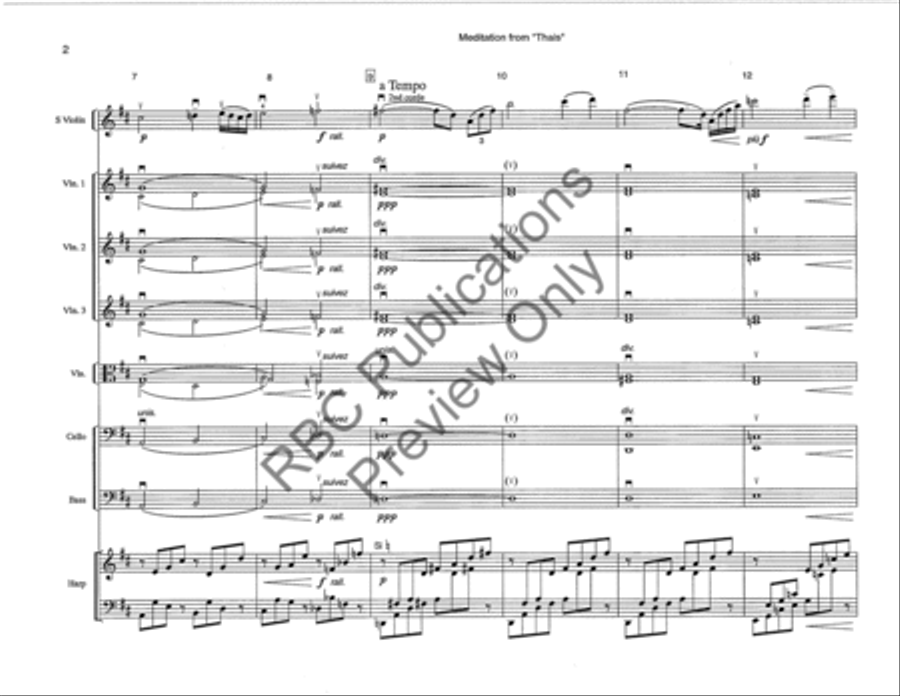 Meditation From Thais Violin W/Orch (Score) String Orchestra scores gallery preview page 5