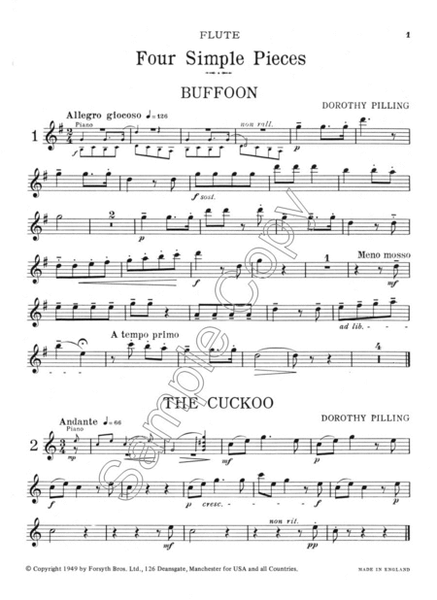 Four Simple Pieces for Flute