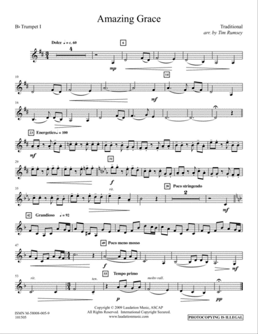 Amazing Grace Amazing Grace Brass Ensemble scores gallery preview page 5