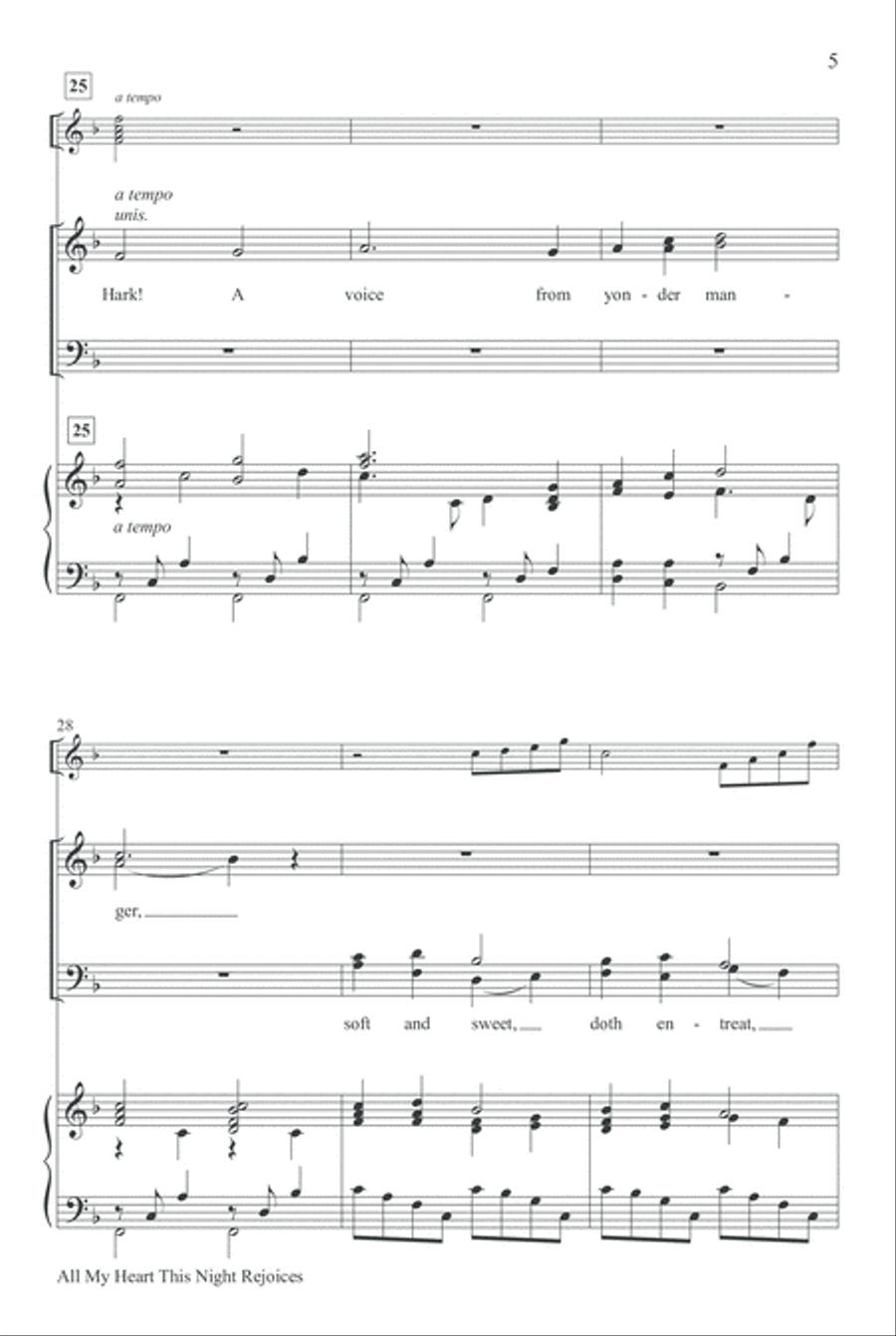 All My Heart This Night Rejoices 4-Part scores gallery preview page 5