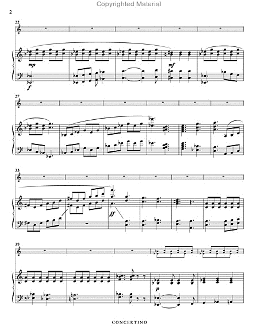 Concertino for Marimba & Piano (score & 1 part) Piano Accompaniment scores gallery preview page 3