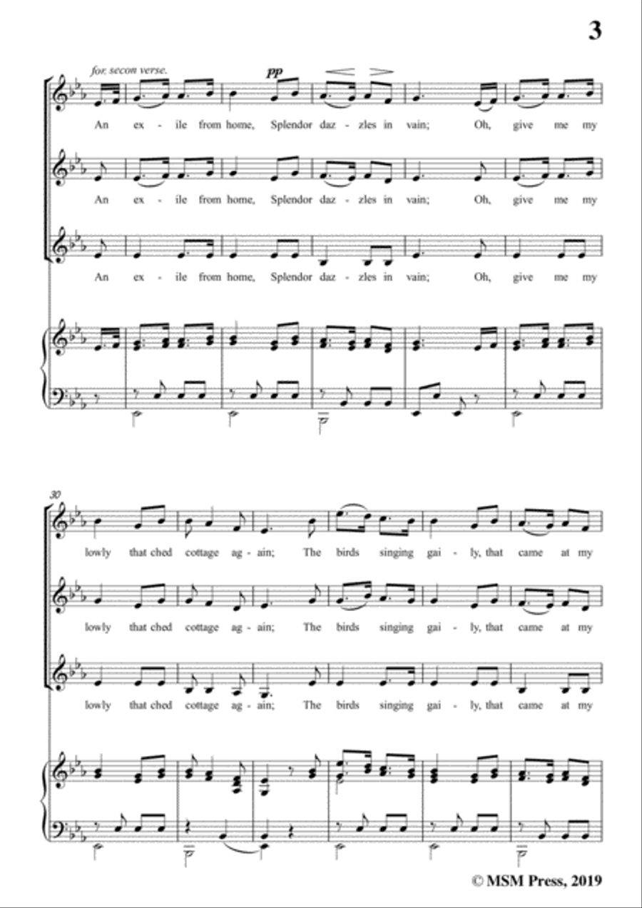 Henry R. Bishop-Home Sweet Home,in E flat Major,for Voice&Piano Voice scores gallery preview page 5