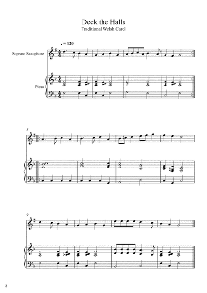 10 Christmas Songs For Soprano Saxophone & Piano Vol. 2