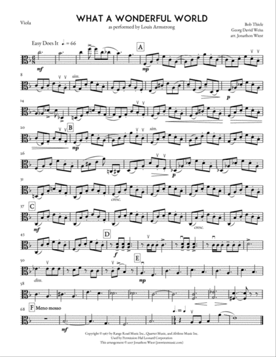 What A Wonderful World String Quartet scores gallery preview page 3