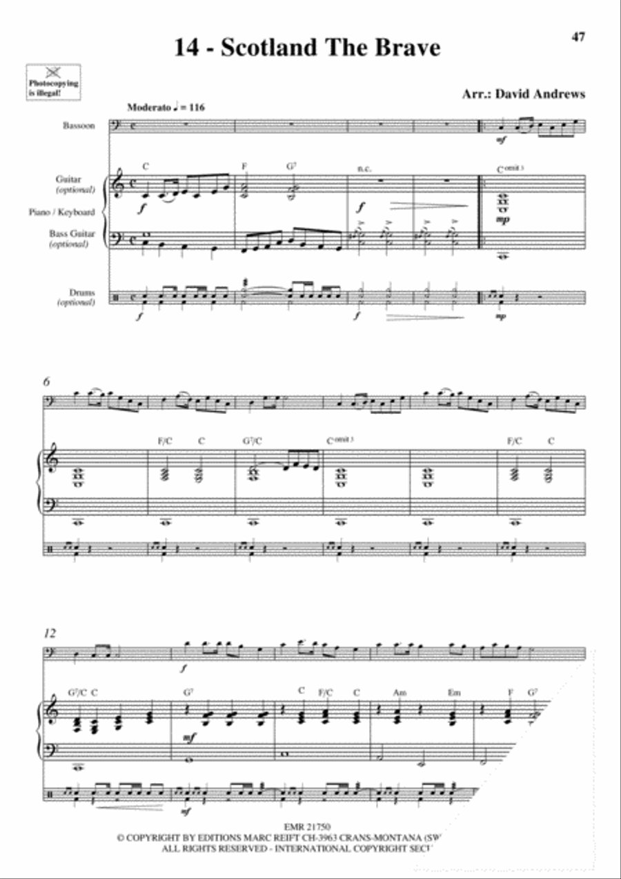 20 Celtic Hits Bassoon Solo scores gallery preview page 16