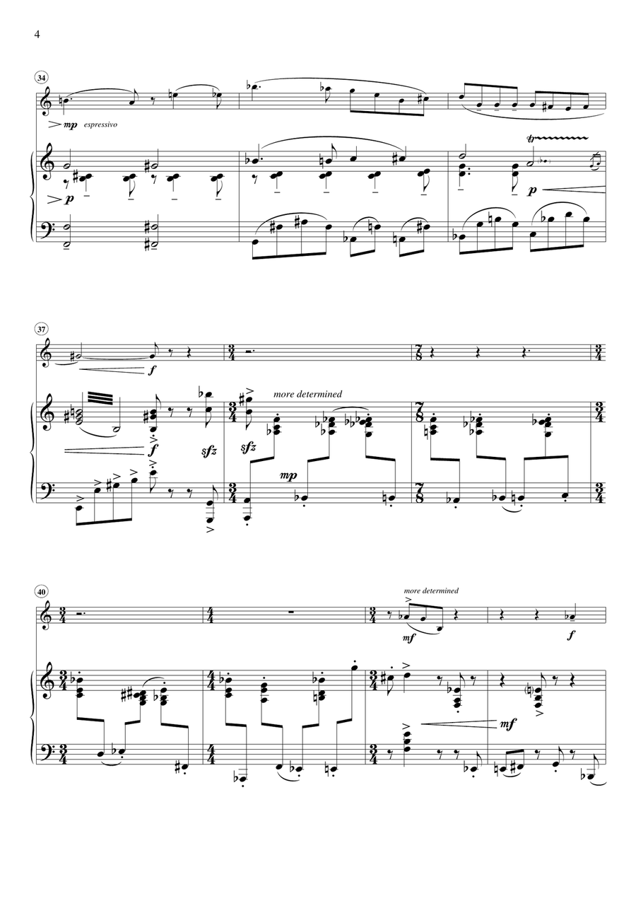 "Hidden Reflections" - for Alto Saxophone and Piano [Performance Score and Part] image number null