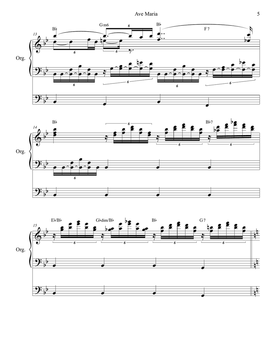 Ave Maria (Organ Solo) Organ Solo scores gallery preview page 5