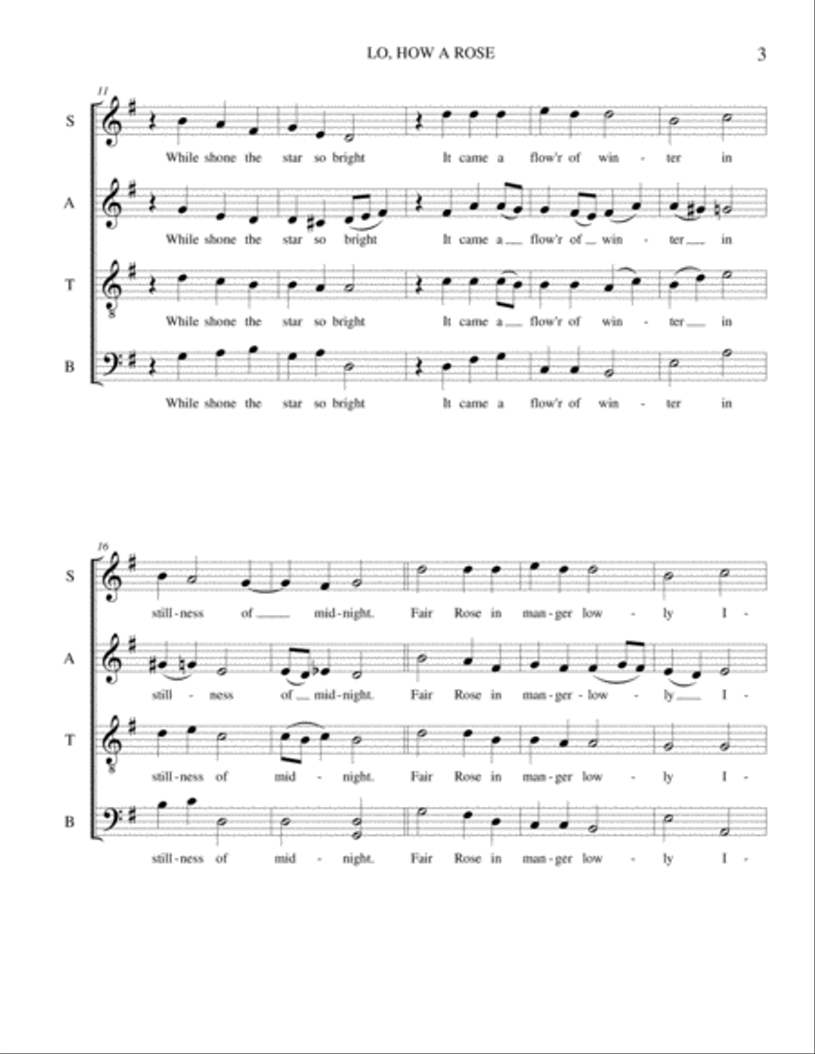 Lo, How a Rose 4-Part scores gallery preview page 3