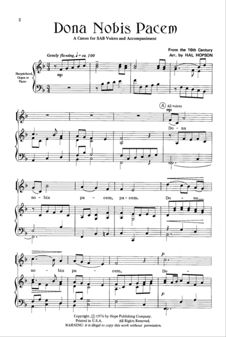 Dona Nobis Pacem 3-Part scores gallery preview page 2