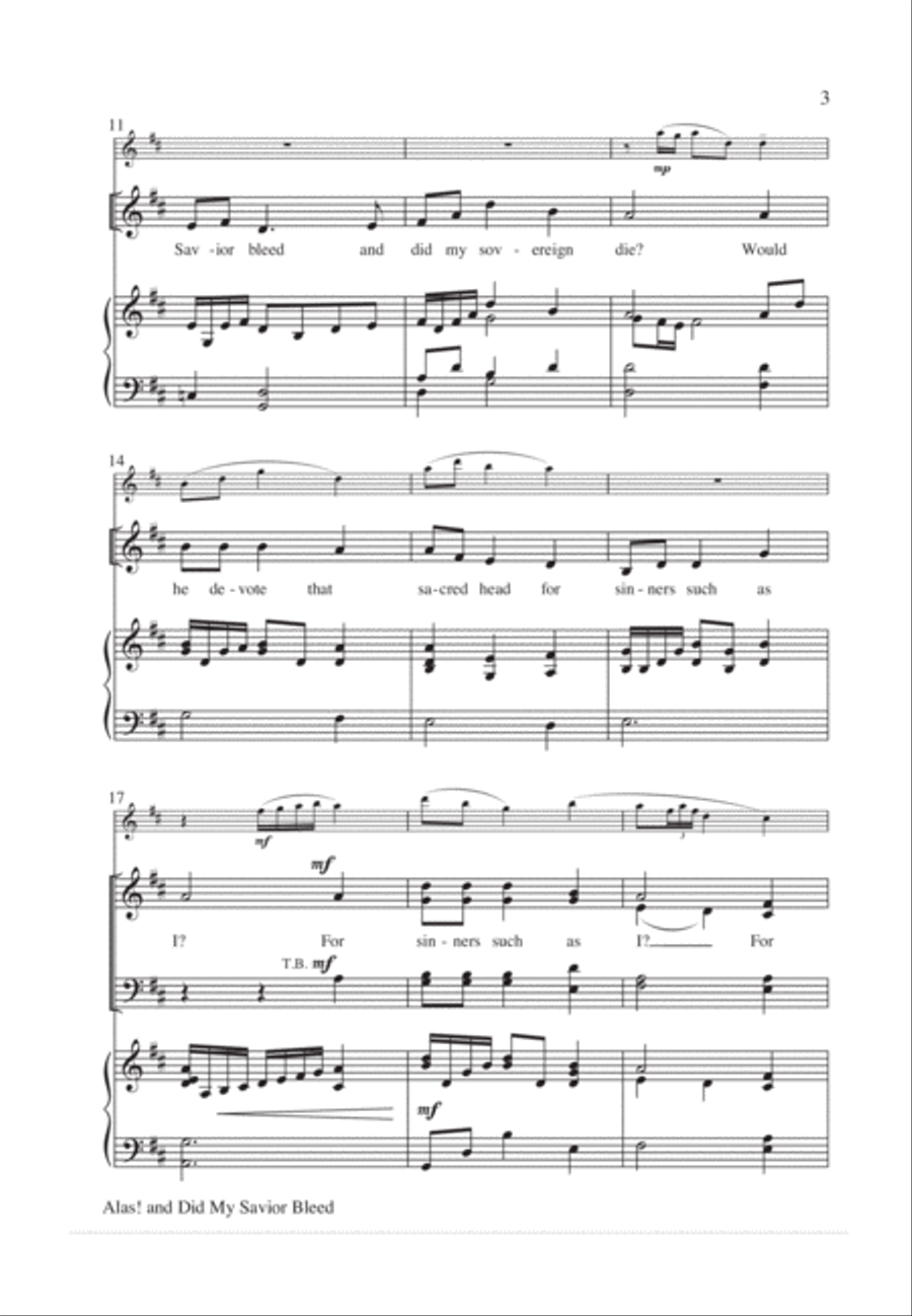 Alas! and Did My Savior Bleed 4-Part scores gallery preview page 4