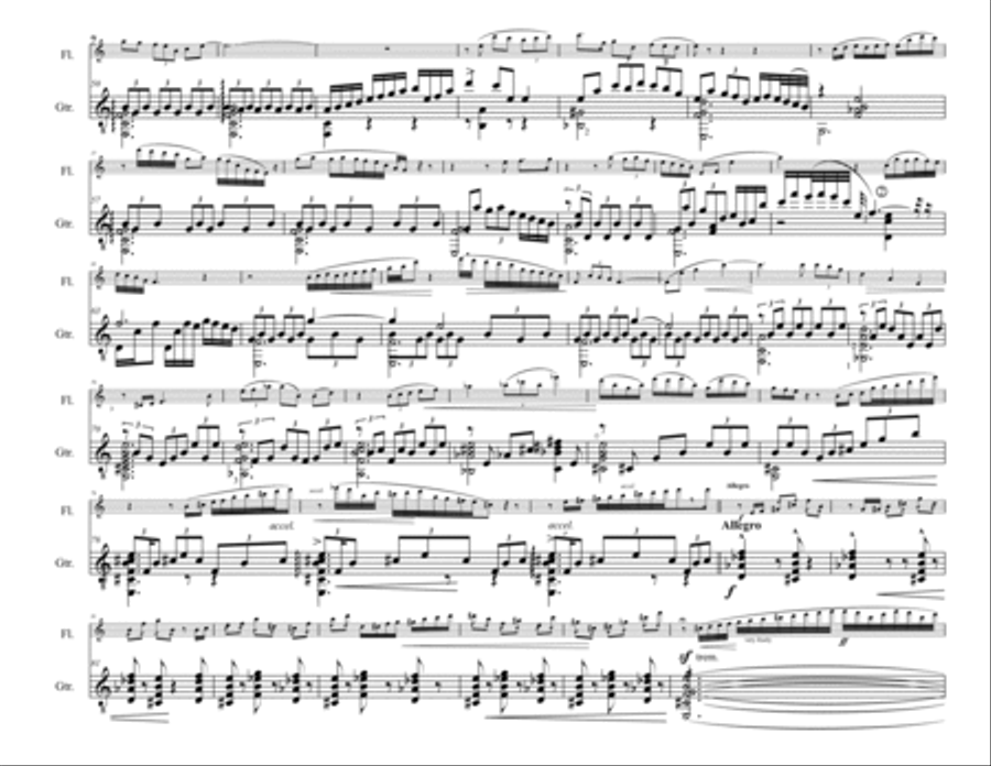 Sonata on Old American Tunes - for Flute and Guitar - Movement I Flute scores gallery preview page 2