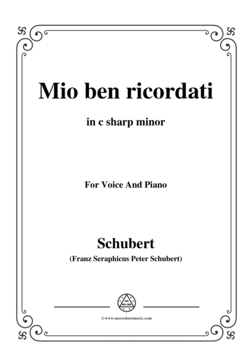 Schubert-Mio ben ricordati,in c sharp minor,for Voice&Piano image number null