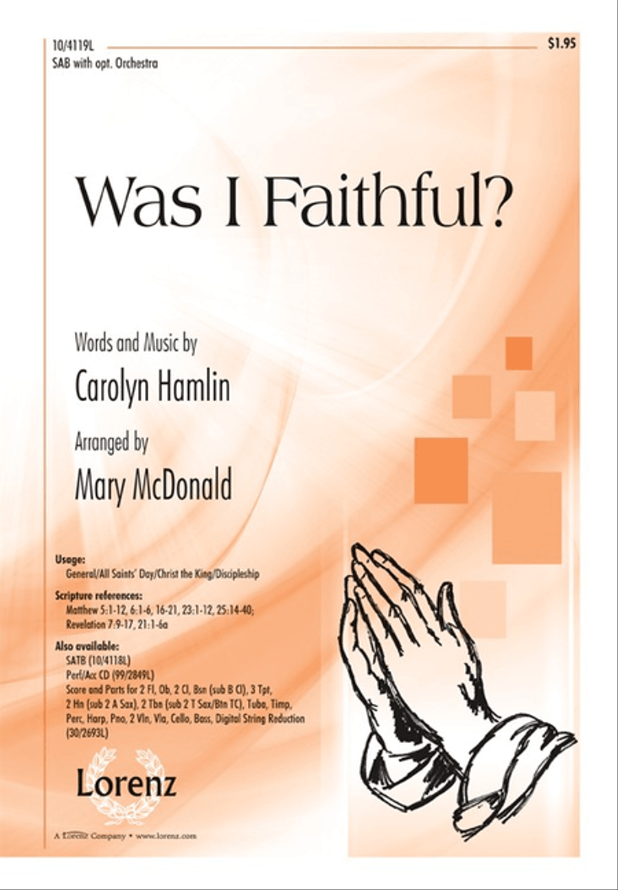 Was I Faithful? 3-Part scores gallery preview page 1