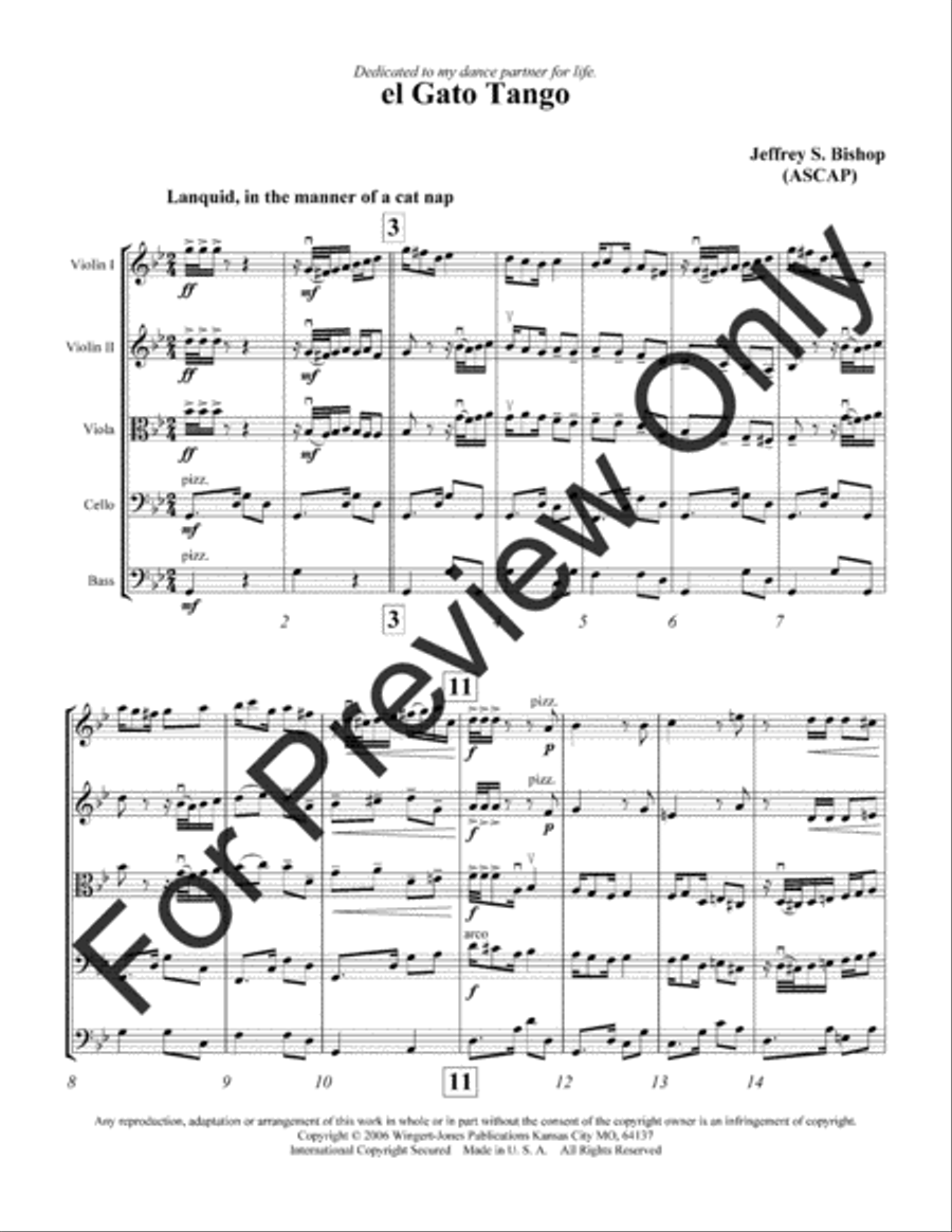 El Gato Tango (Score) String Orchestra scores gallery preview page 4