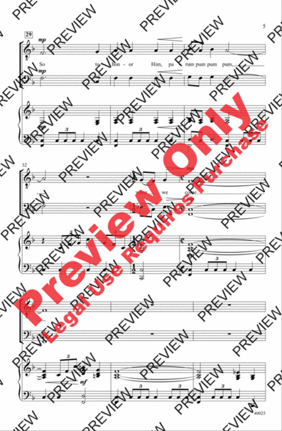 The Little Drummer Boy Men's Choir scores gallery preview page 5