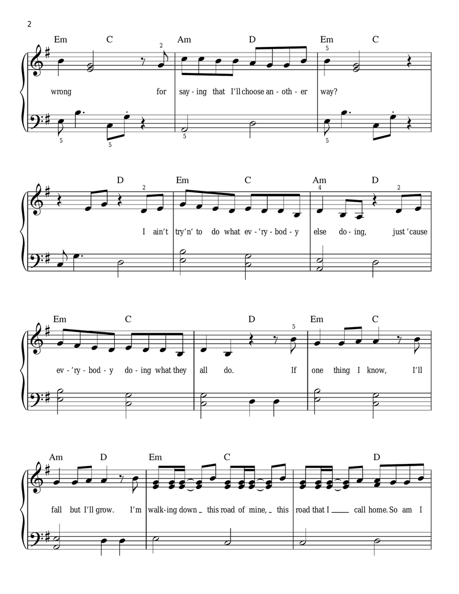 Am I Wrong Am I Wrong Easy Piano scores gallery preview page 2