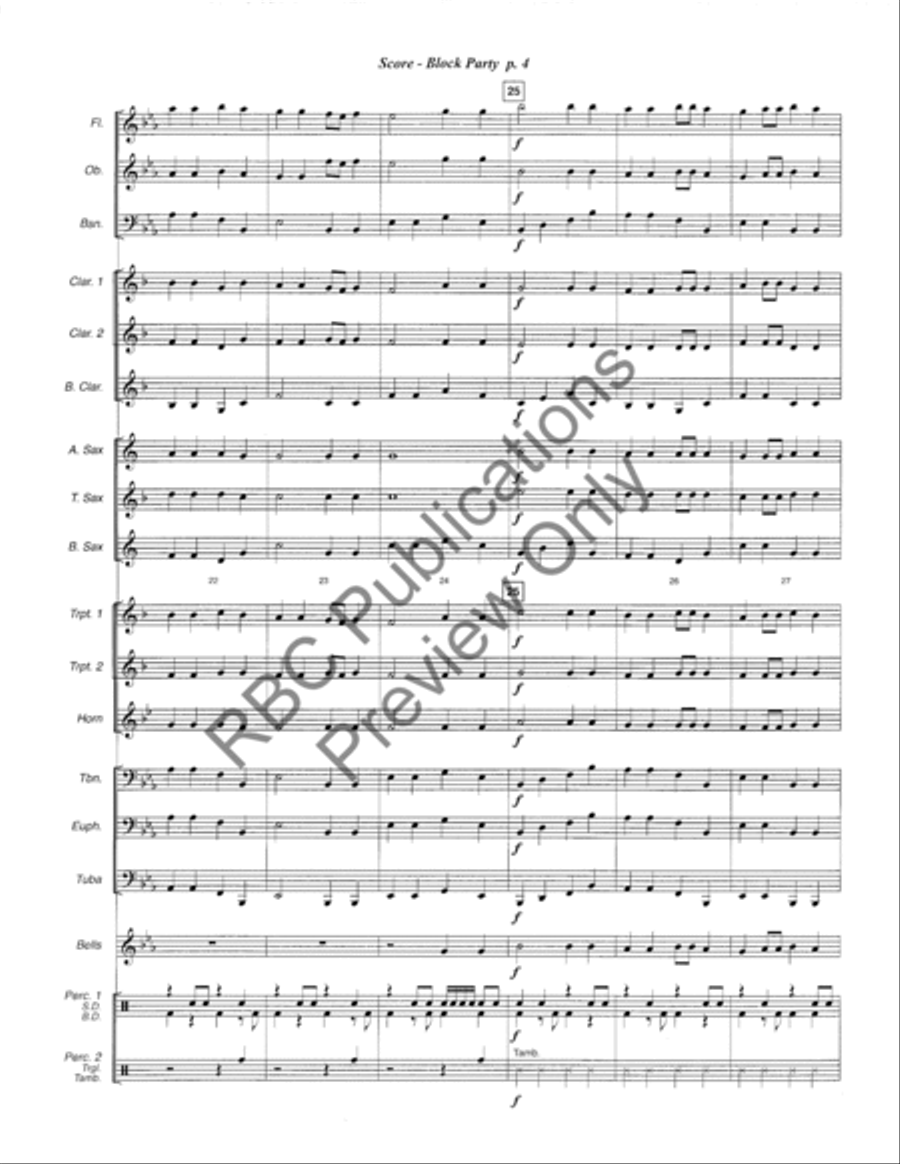 Block Party (Score) Concert Band scores gallery preview page 8