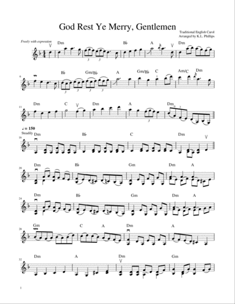 God Rest Ye Merry, Gentlemen - Violin Solo in a Celtic Fiddle Style Violin Solo scores gallery preview page 2