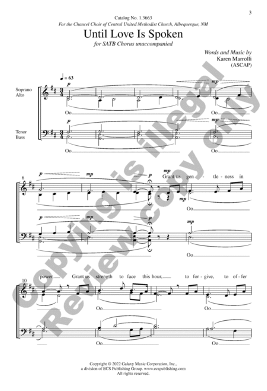 Until Love Is Spoken 4-Part scores gallery preview page 2