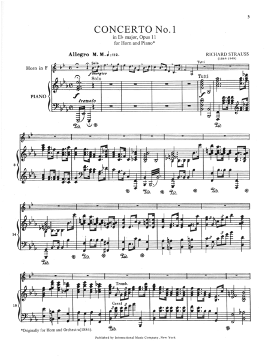 Concerto No. 1 In E Flat Major, Opus 11 Horn scores gallery preview page 2