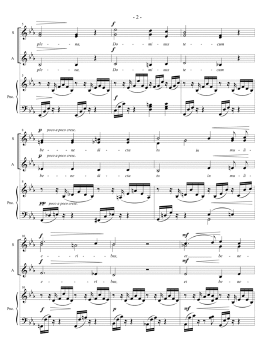 Ave Maria (SSA) Ave Maria (SSA) SSA scores gallery preview page 2