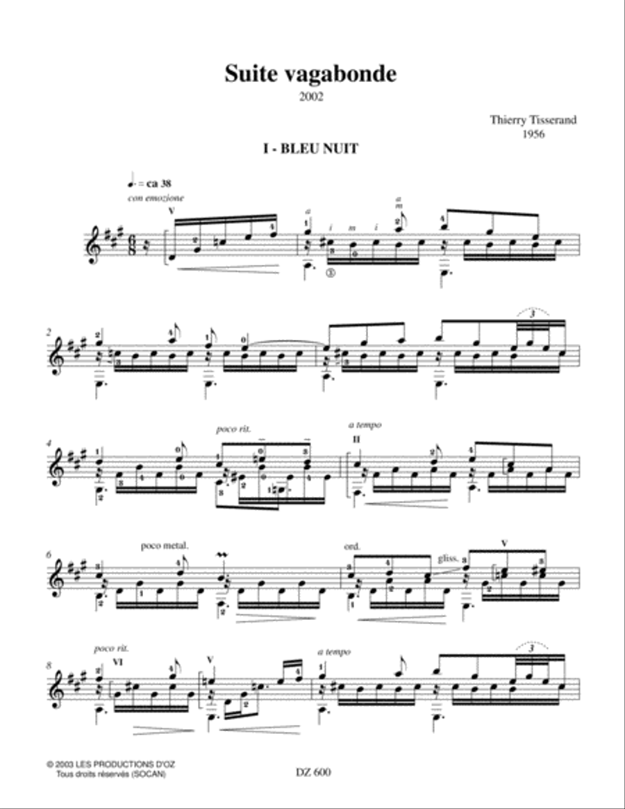 Suite vagabonde Suite vagabonde Classical Guitar scores gallery preview page 2