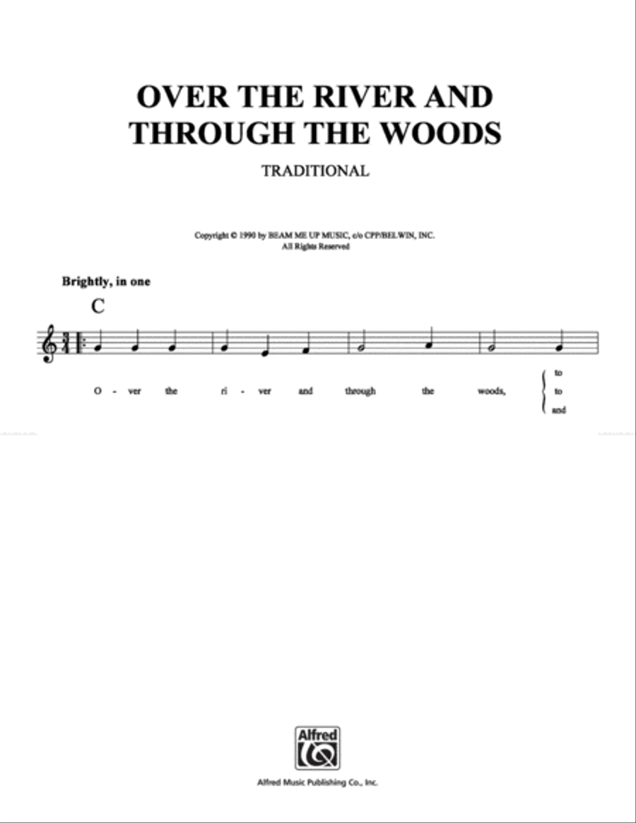 Over The River And Through The Woods School and Community scores gallery preview page 1