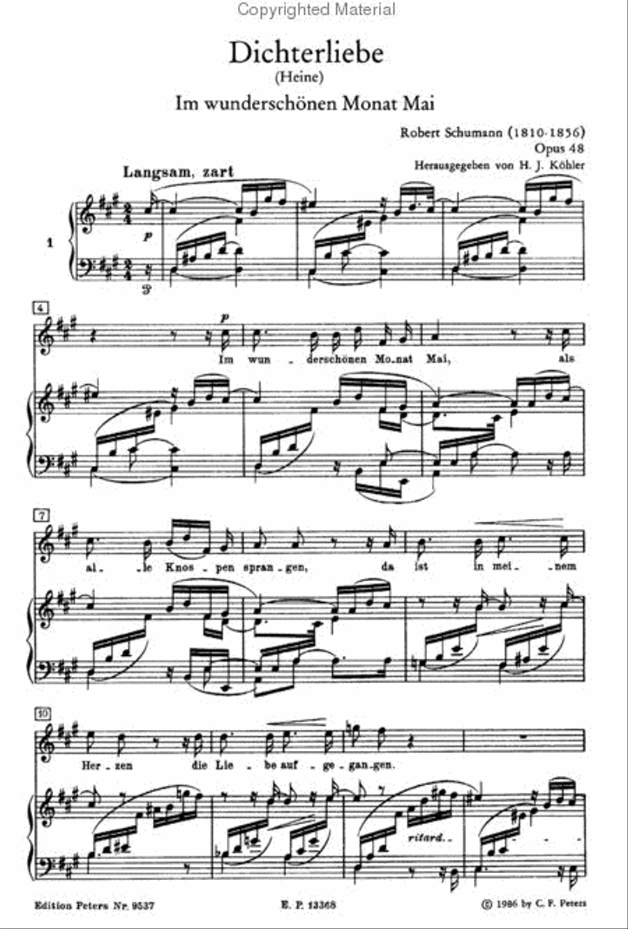 Dichterliebe, Op. 48 - High Voice and Piano High Voice scores gallery preview page 2