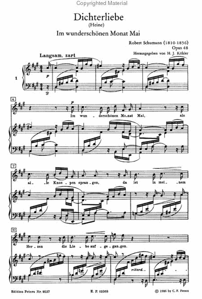 Dichterliebe, Op. 48 - High Voice and Piano
