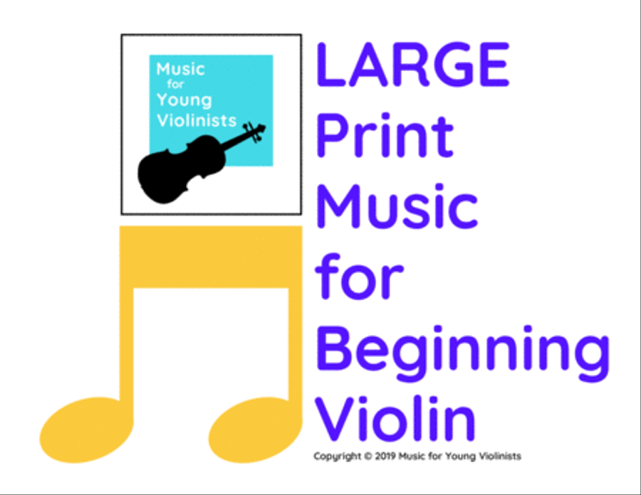 LARGE Print Music for Beginning Violin Violin Solo scores gallery preview page 1