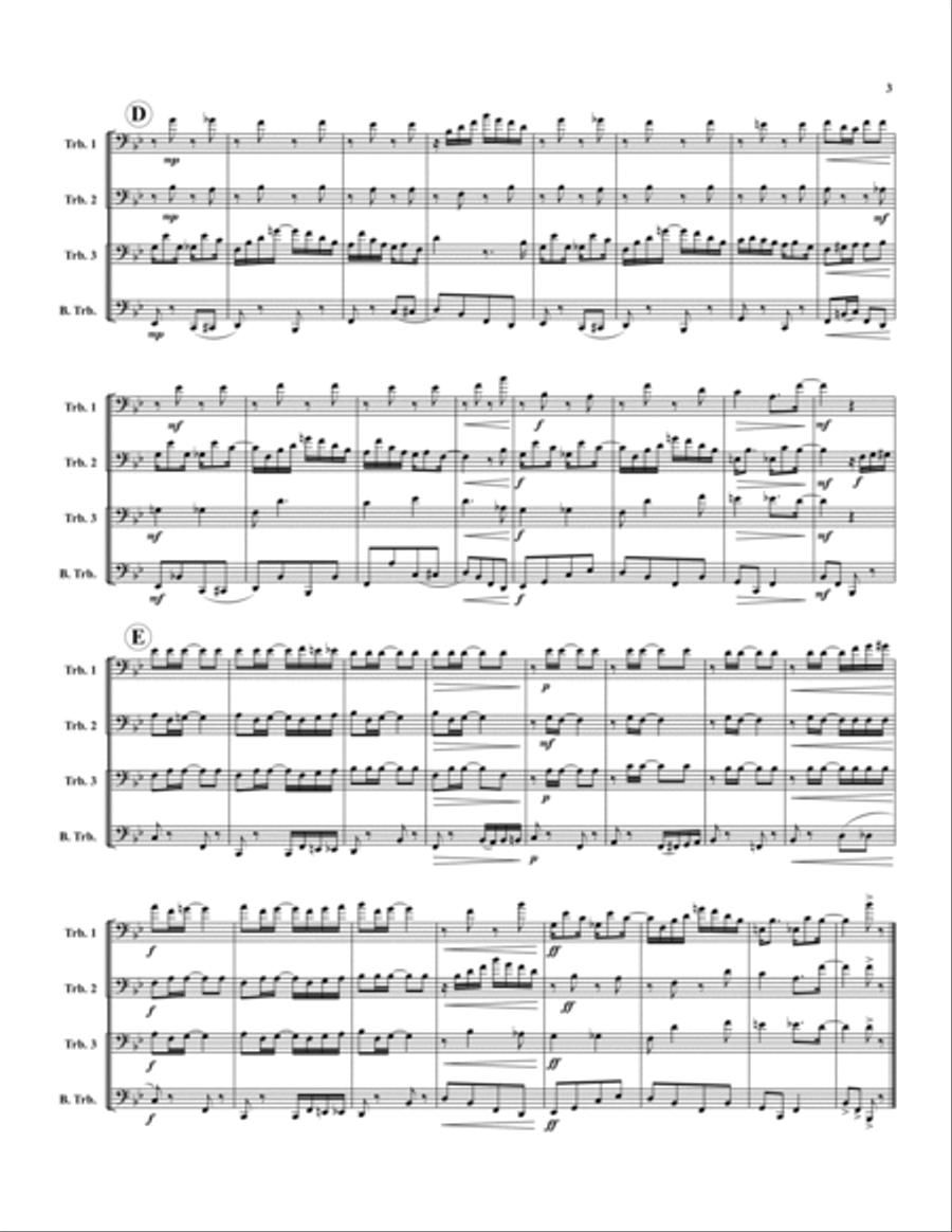 Easy Winners Trombone Quartet scores gallery preview page 3