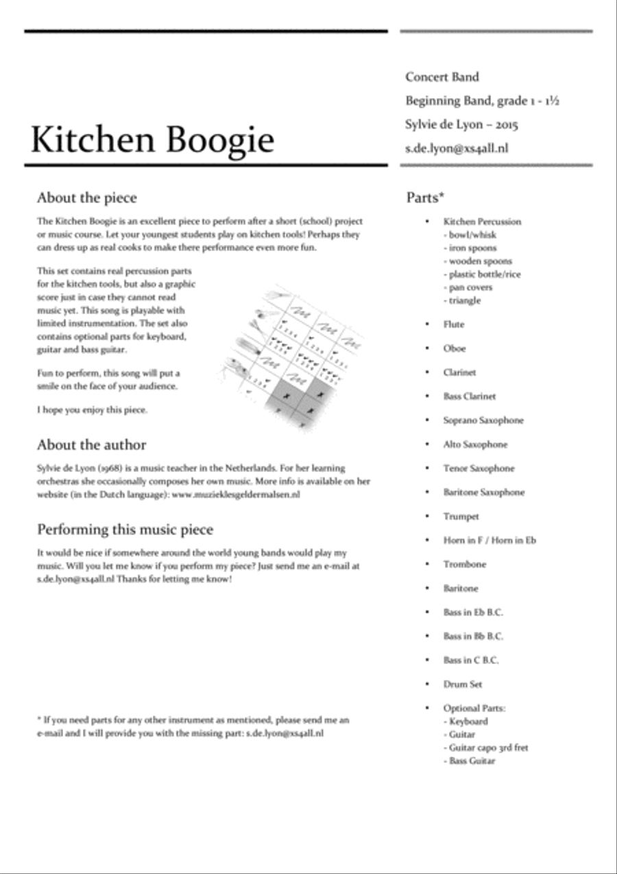Kitchen Boogie Concert Band scores gallery preview page 2